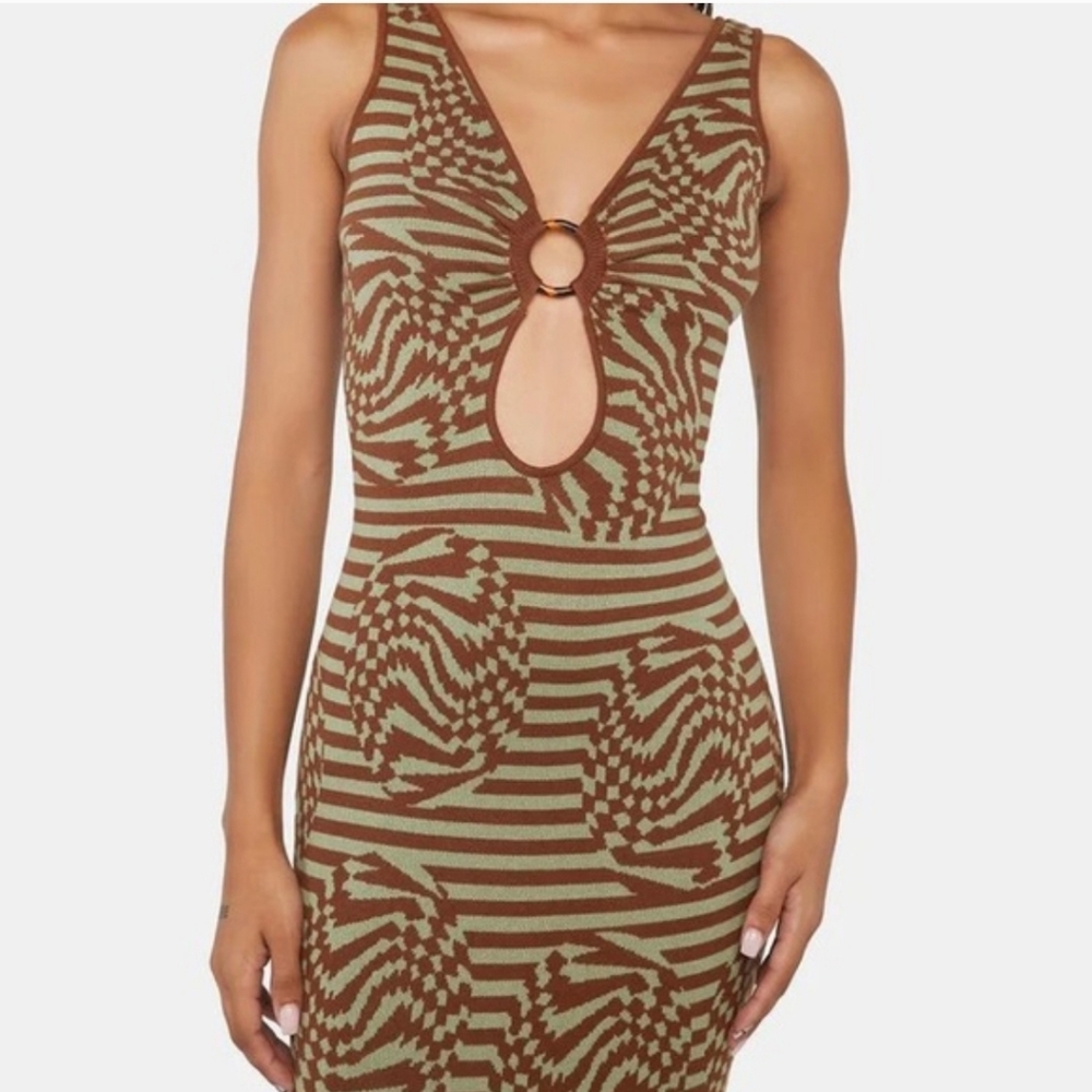 Another Girl Geometric Midi Dress. Size 8/L - Picture 3 of 11